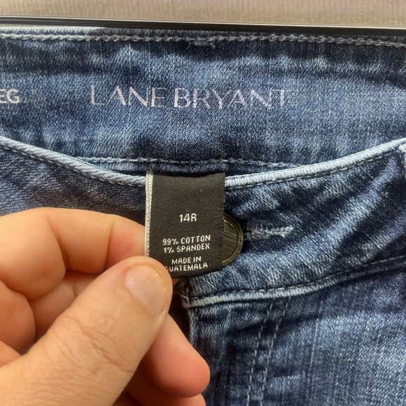 Lane Bryant Straight Leg Jeans Womens 14R Plus size Stretch Blue Denim 2061 - Picture 3 of 9